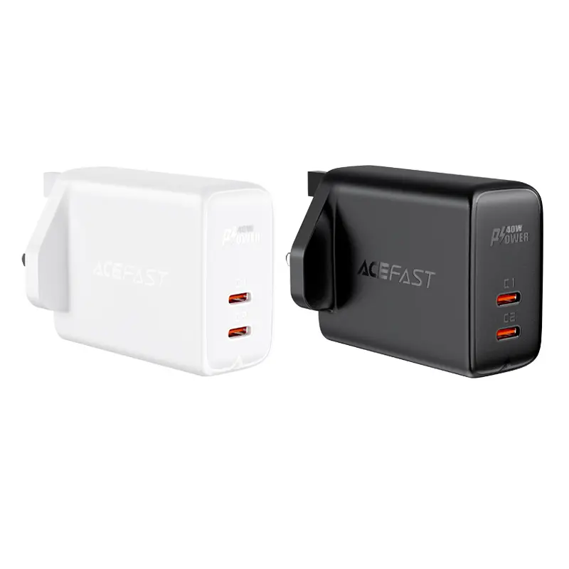 ACEFAST A12 PD40W(USB-C+USB-C) dual port charger (UK) WHITE