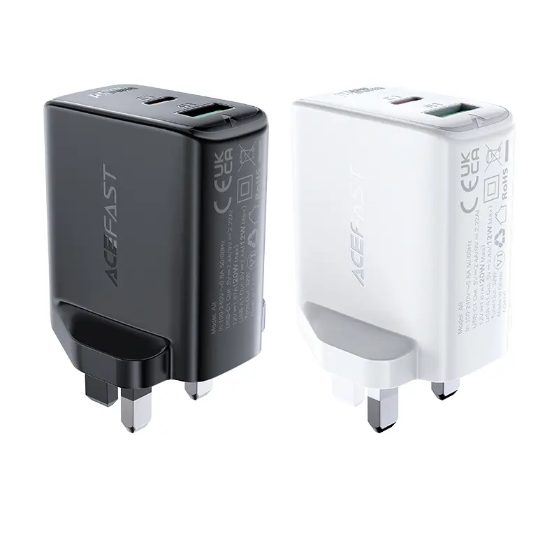 ACEFAST A8 PD32W(USB-C+USB-A) dual port charger (UK) (WHITE)