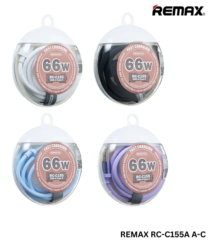 REMAX Kyecha Series 66W All-compatible Liquid Silicone Fast Charging Data Cable 1.2M RC-C155 C-C BLACK