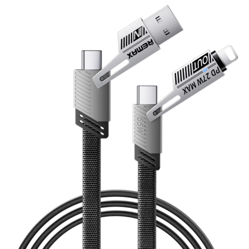 REMAX 65W Multi Functional Zinc Alloy Braided Data Cable RC-C189 BLACK