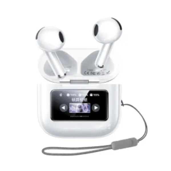 REMAX Touch Screen Music& Calling ENC Earbuds CozyBuds W20 WHITE
 (LCD full-color touch screen, with 13 functions)