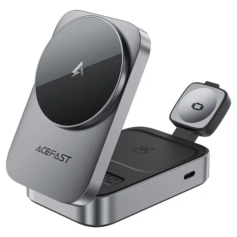 [ACEFAST] ACEFAST E22 Desktop 3-in-1 Wireless Charging holder METAL-GRAY 