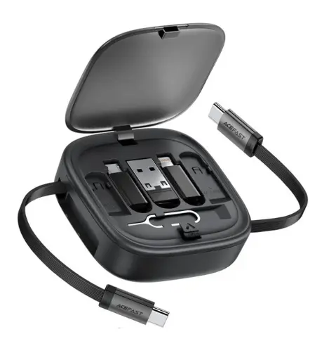 ACEFAST J3 multifunctional travel set with retractable charging data cable BLACK 