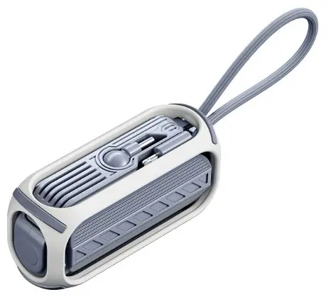 [REMAX] Capsule series 20W Type-C  Rotary + Cabled iPH Direct Fast Charging Power Bank 5000mAh RPP-28 GREY