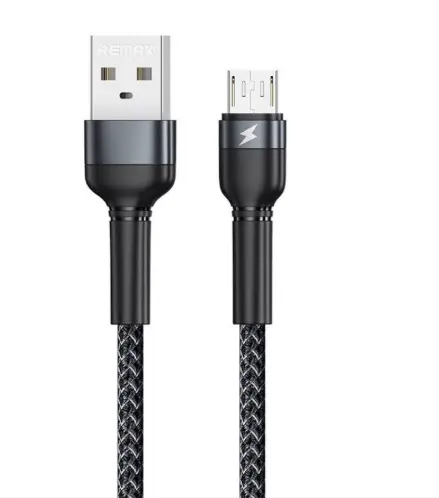 REMAX Jany Series Aluminum Alloy Braided 2.4A Data Cable  RC-124a Type-C BLACK