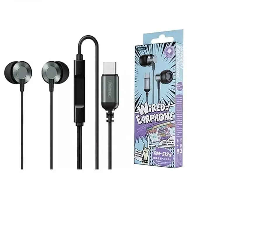 [REMAX] REMAX Metal Wired Earphone for music & call RM-512/a/I 3.5mm-Black
